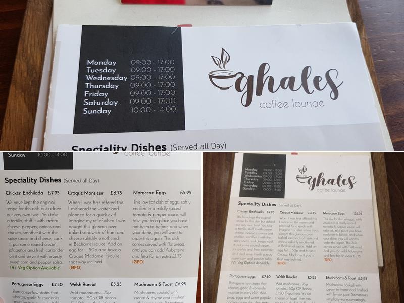Ghale’s Coffee Lounge Menu