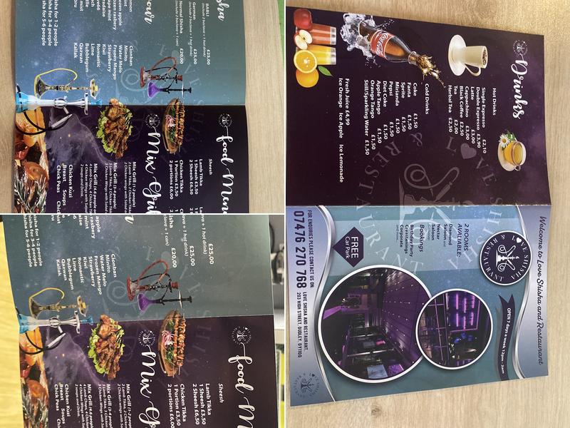 Love shisha and restaurant Menu