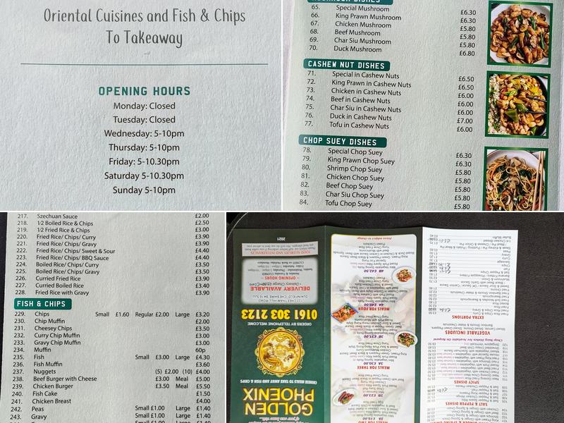 Golden Phoenix Menu