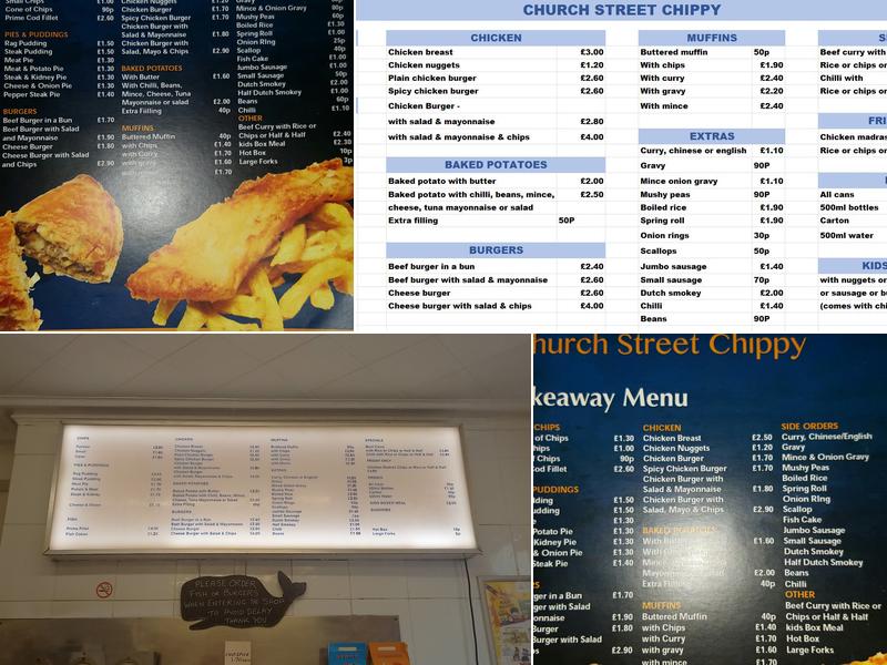Church Street Chippy Menu