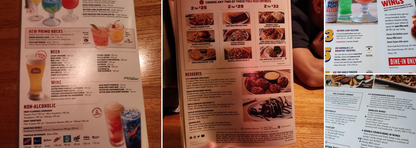 Applebee's Grill + Bar Menu