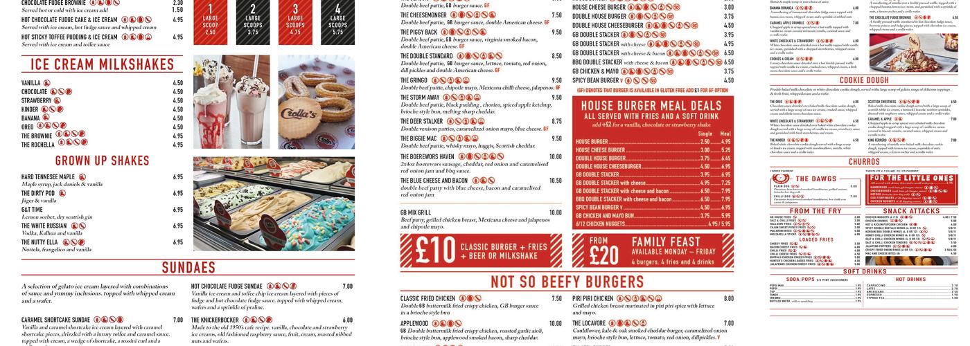 Gelatoburger Dumbarton Menu