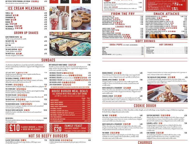 Gelatoburger Dumbarton Menu