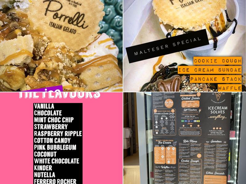 Sweet Sadie's Ice Cream and Desserts Menu