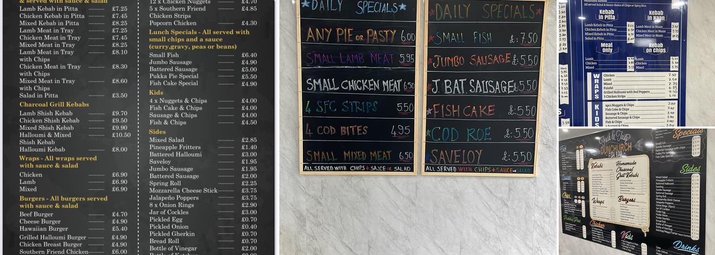 Dunchurch Fish Bar Menu