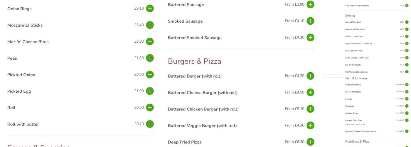 Murray's Fish & Chip Shop & Restaurant Menu