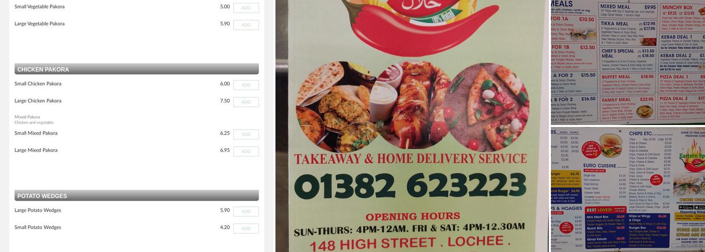 Eastern Spice Dundee Menu