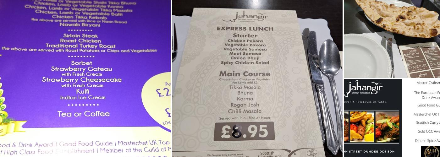 Jahangir Tandoori Menu