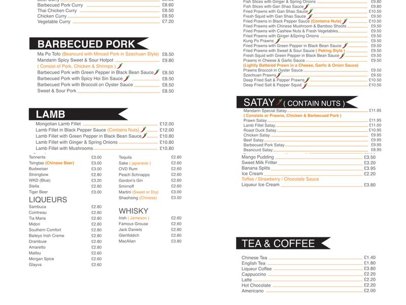 Mandarin Garden Menu