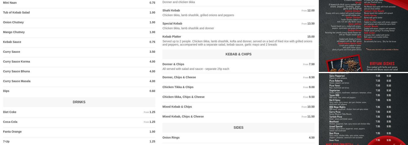 Azaad Takeaway Invergowrie Menu