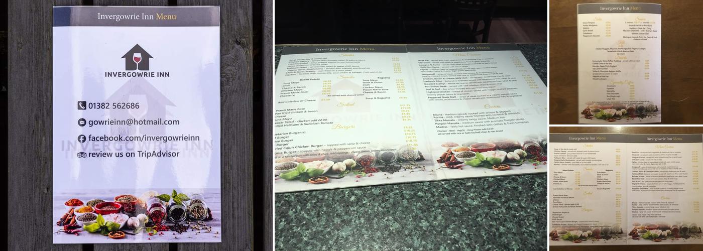 Invergowrie Inn Menu