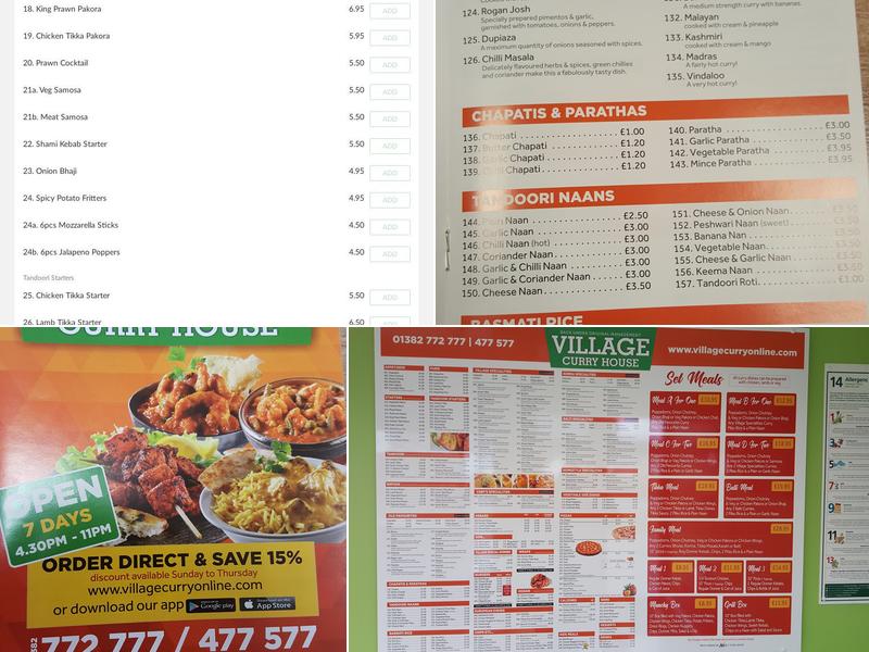 Village Curry House Menu
