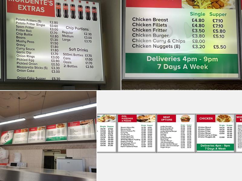 Mordente's Takeaway Menu