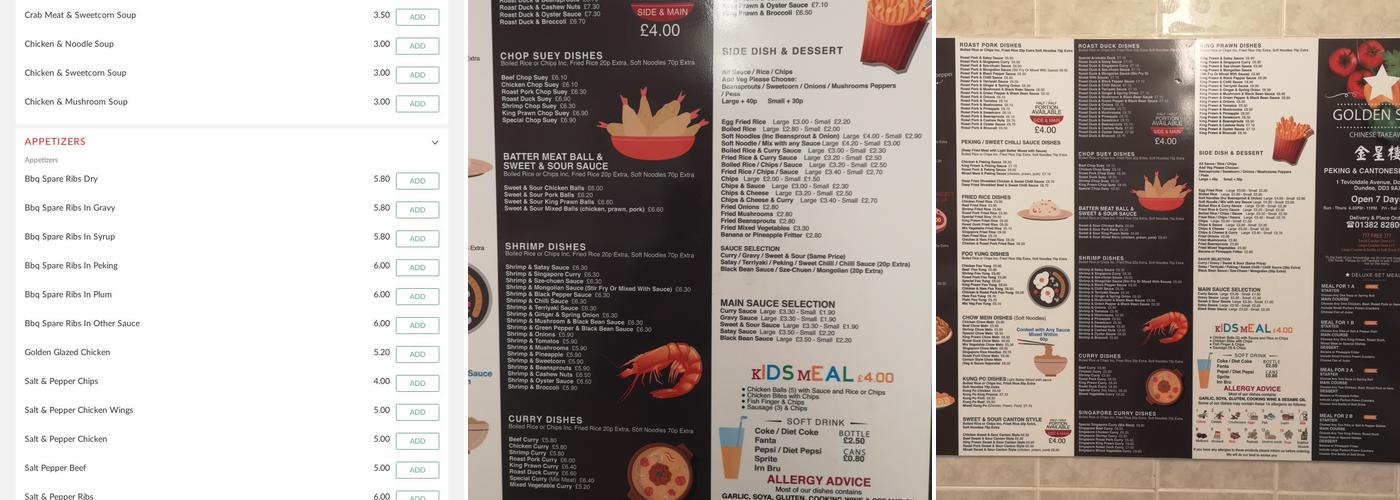 Teviotdale Chinese Takeaway Menu