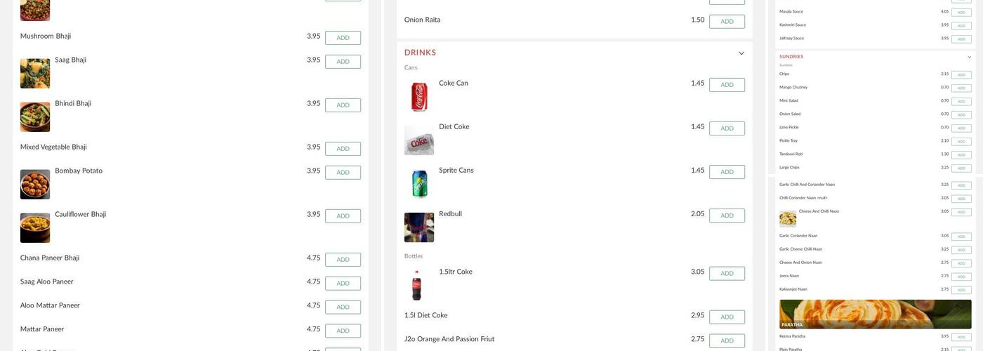 Anarkali Express Menu