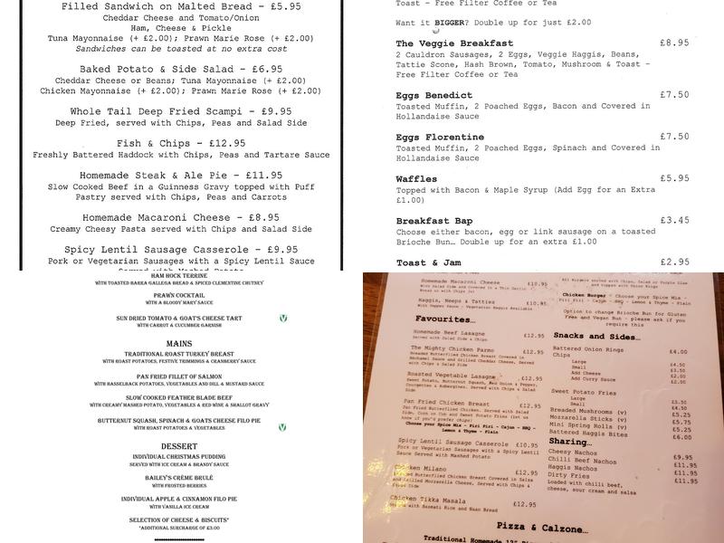 The Bruce Arms Menu