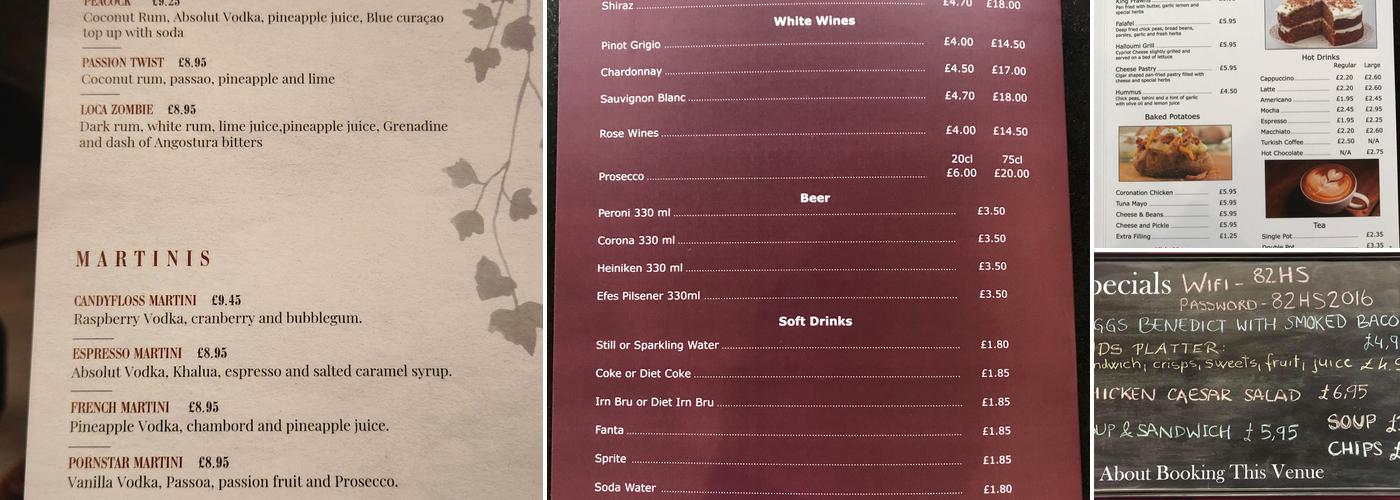 Amorist Bistro Bar Menu