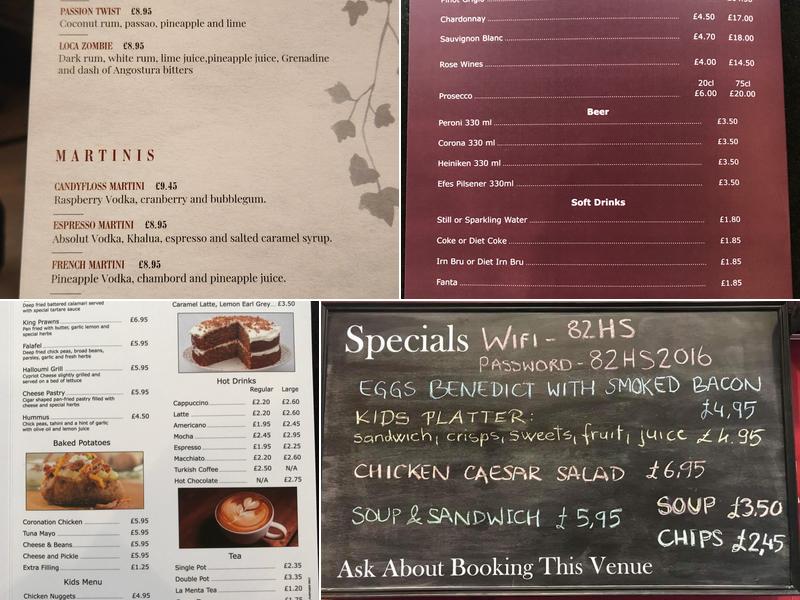 Amorist Bistro Bar Menu