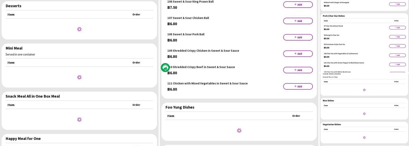 Happy Meeting Dunfermline Menu