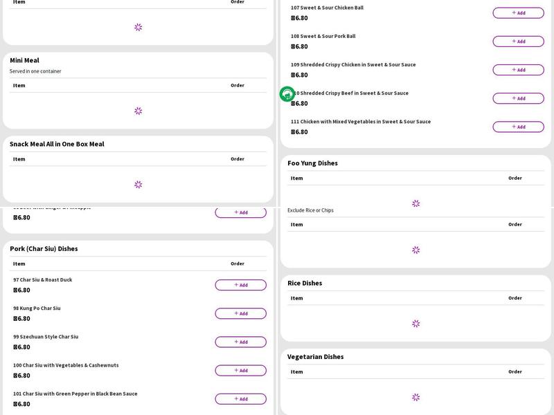 Happy Meeting Dunfermline Menu