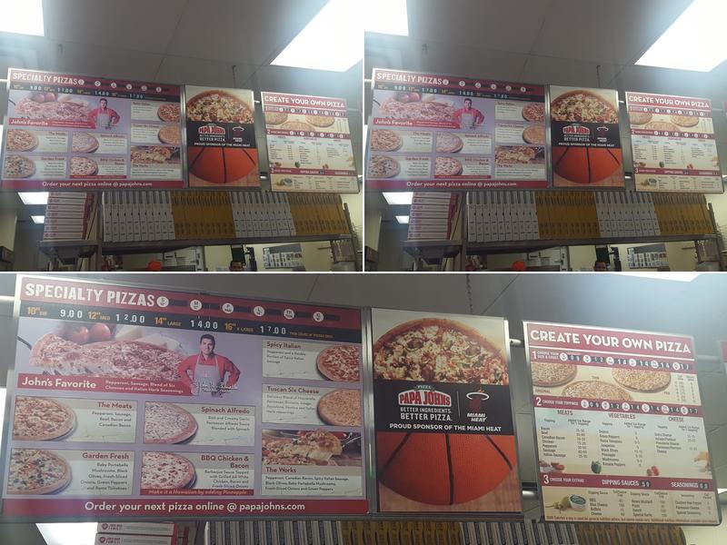 Papa Johns Pizza Menu
