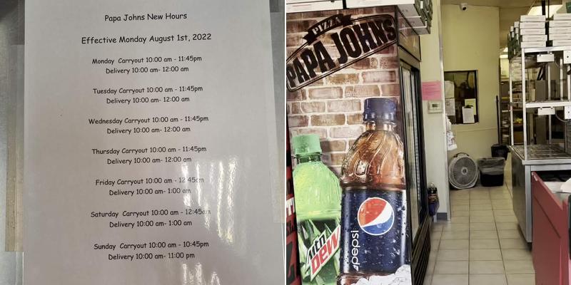 Papa Johns Pizza Menu