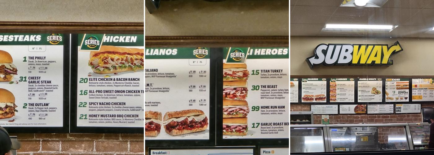 Subway Menu