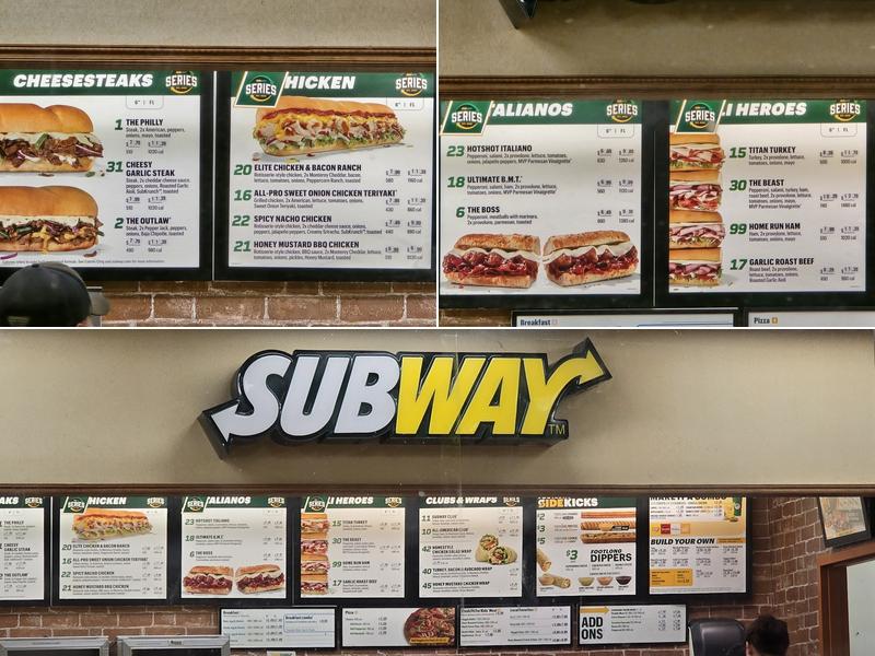 Subway Menu