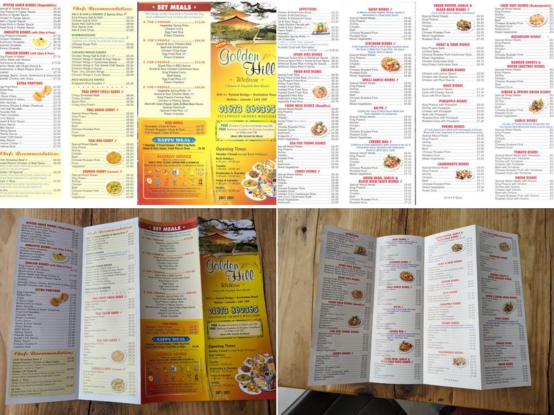 Golden Hill Welton Menu