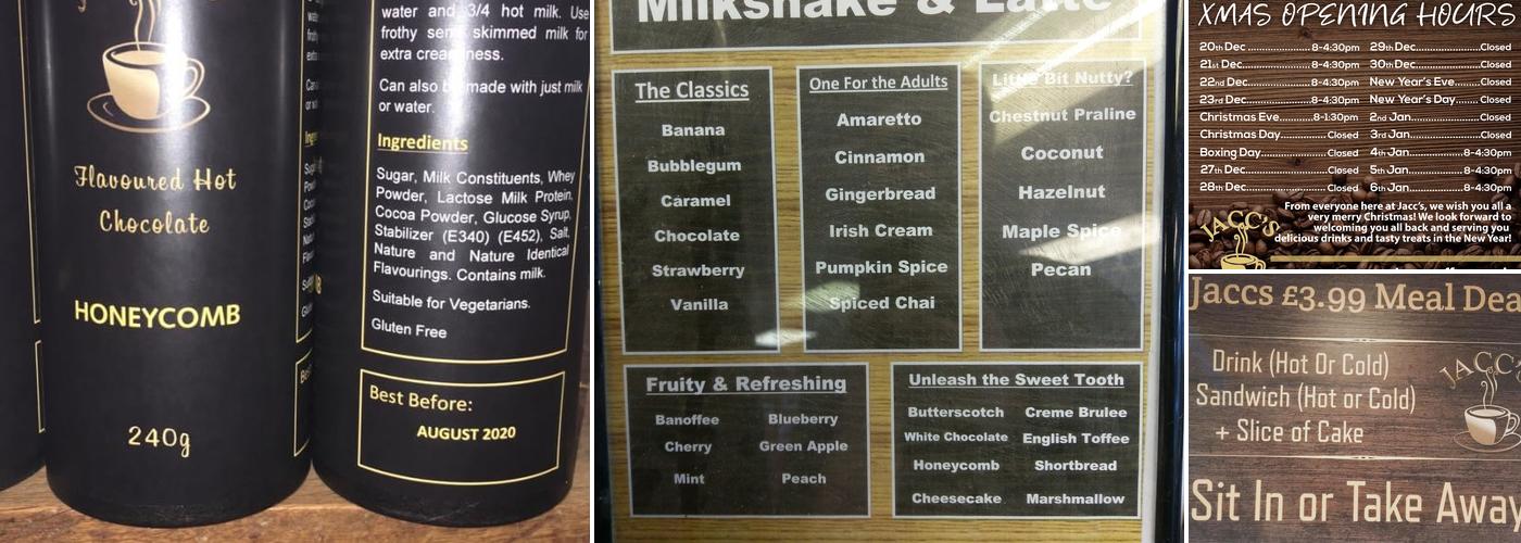 Jacc's Coffee Shop Menu