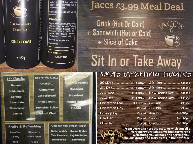 Jacc's Coffee Shop Menu