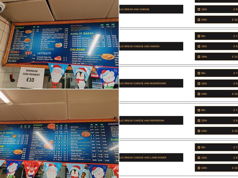 Marmaris Kebab Pizza Burger Menu