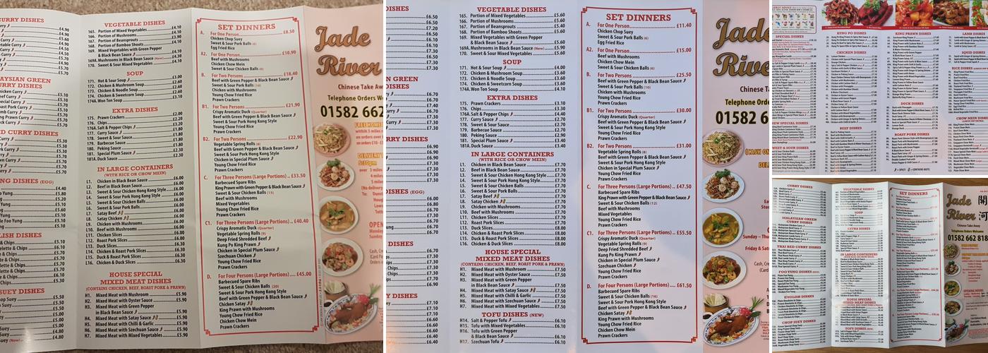 Jade River Menu