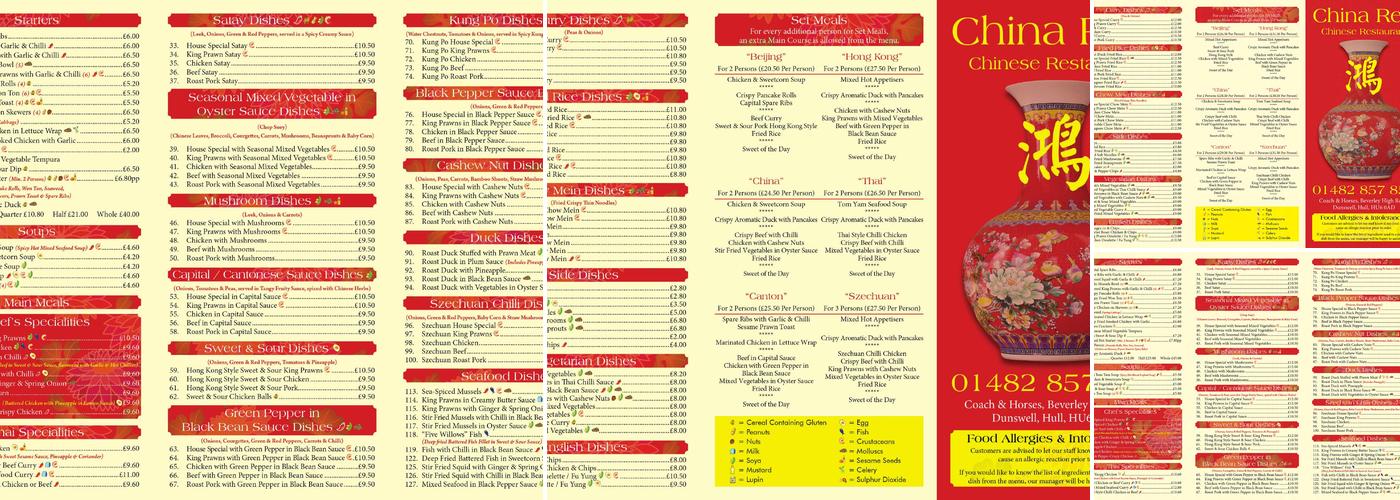 China Red Menu