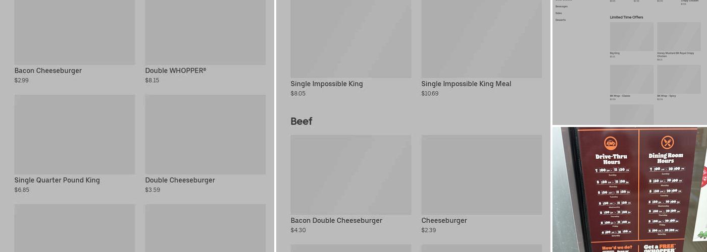 Burger King Menu