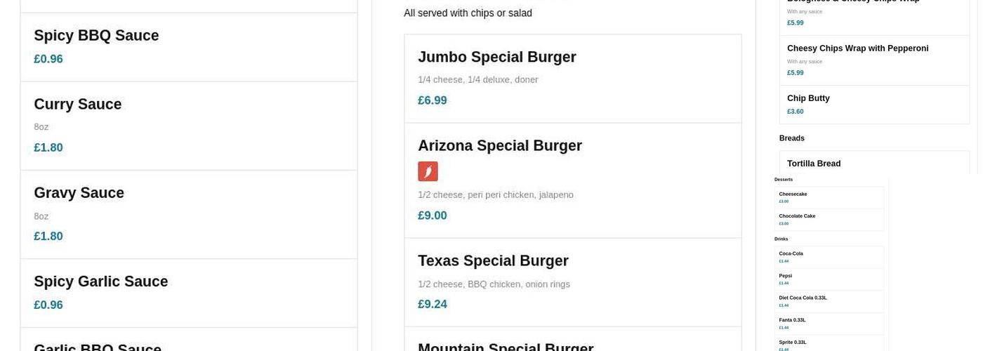 The Pizza Slice Menu