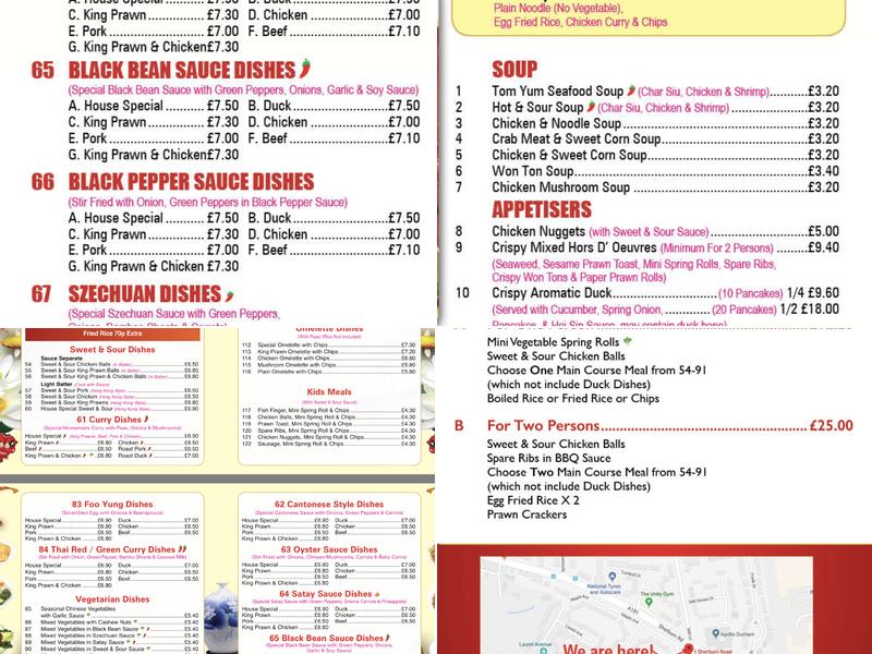 durham chinese Menu