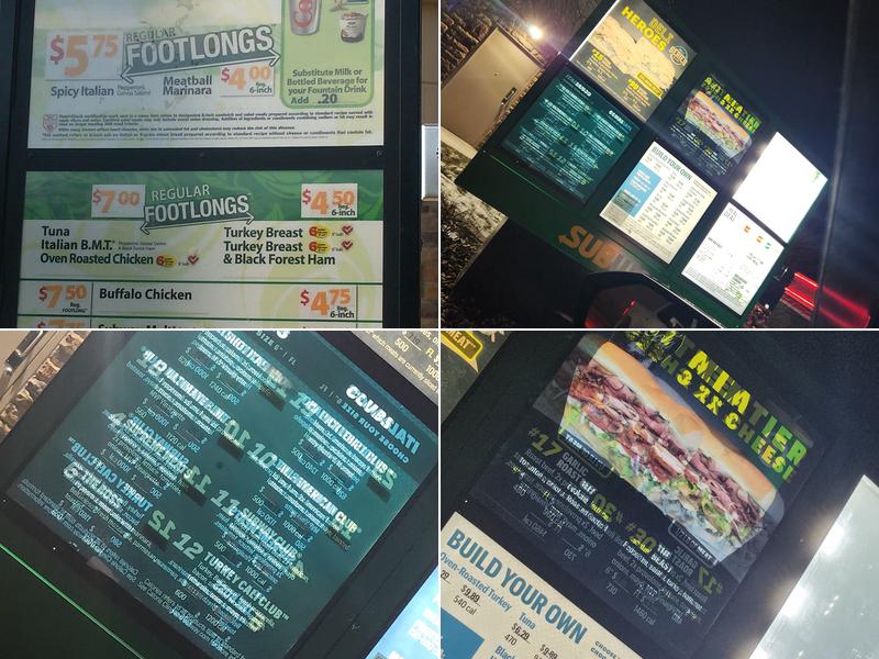 Subway Menu
