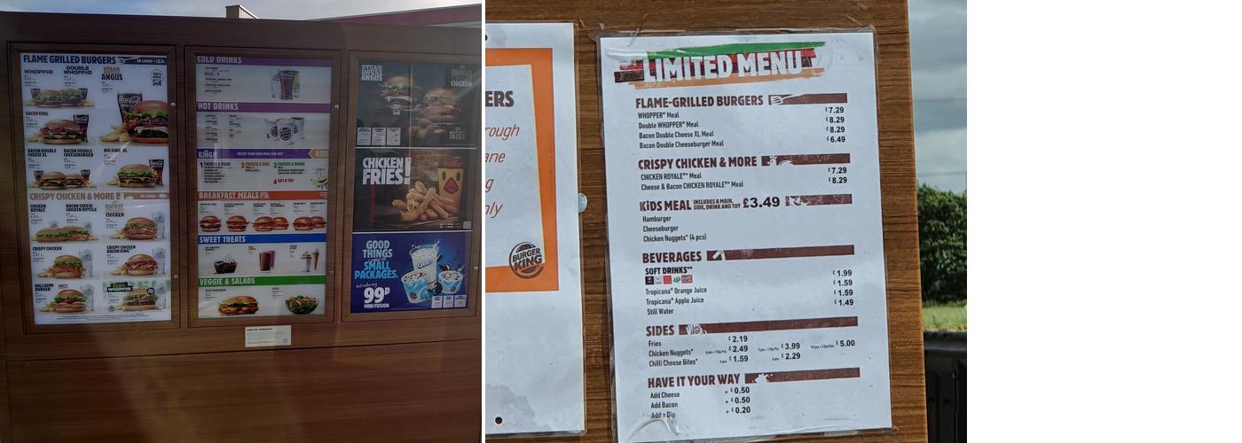 Burger King Menu