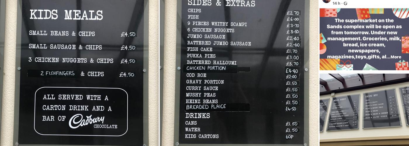 Billy's Family Fun Centre (and ATM) Menu