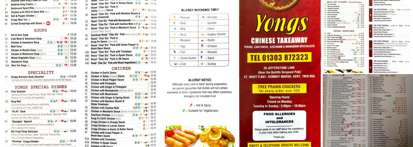Yongs Menu
