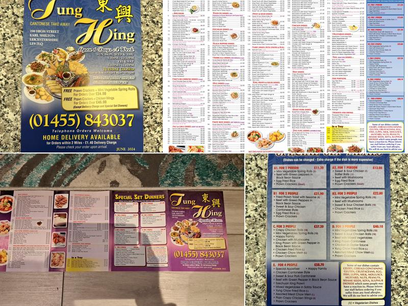 Tung Hing Menu