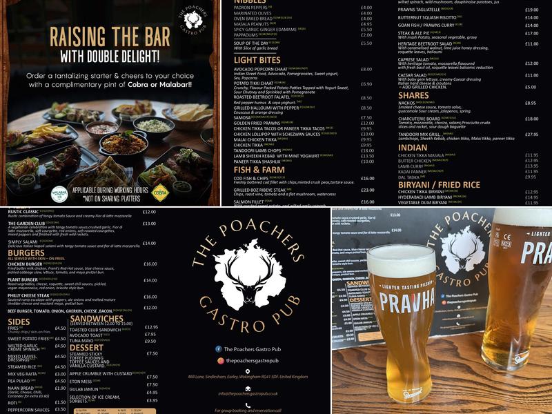 The Poachers Gastropub Menu