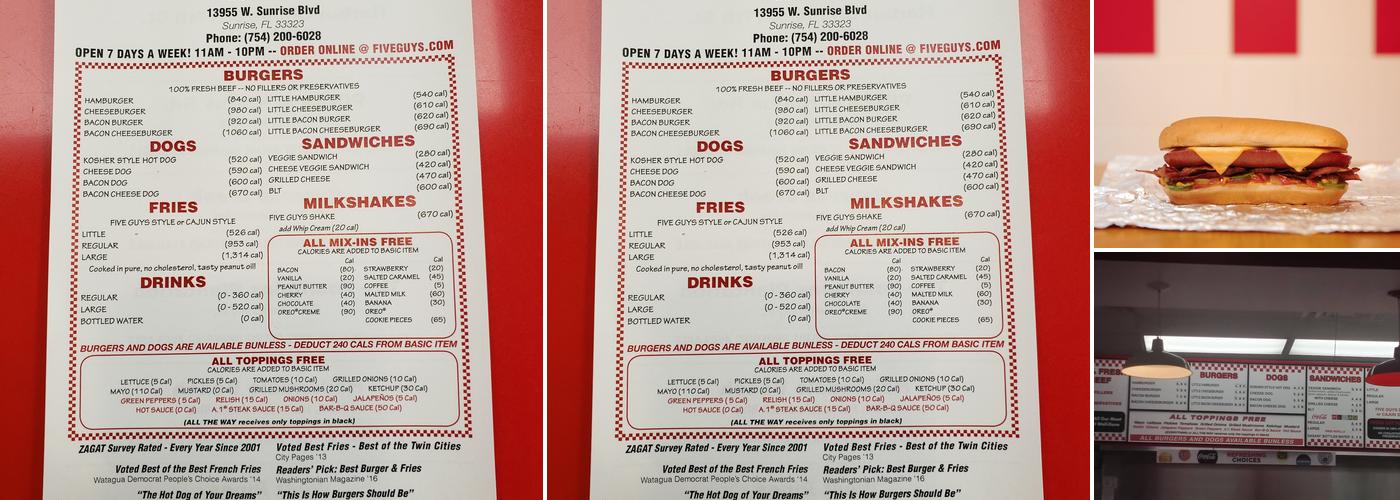 Five Guys Menu