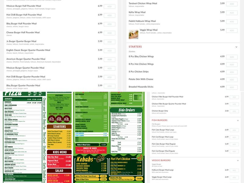 Johnnos Pizza Reading Menu