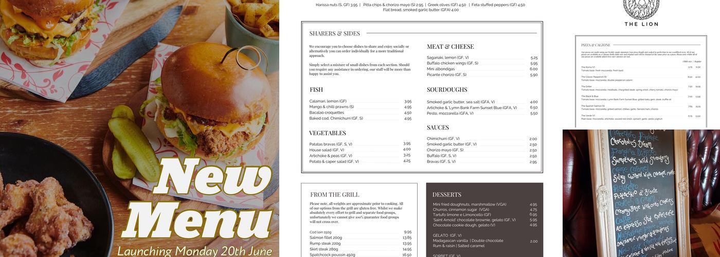 The Lion Menu