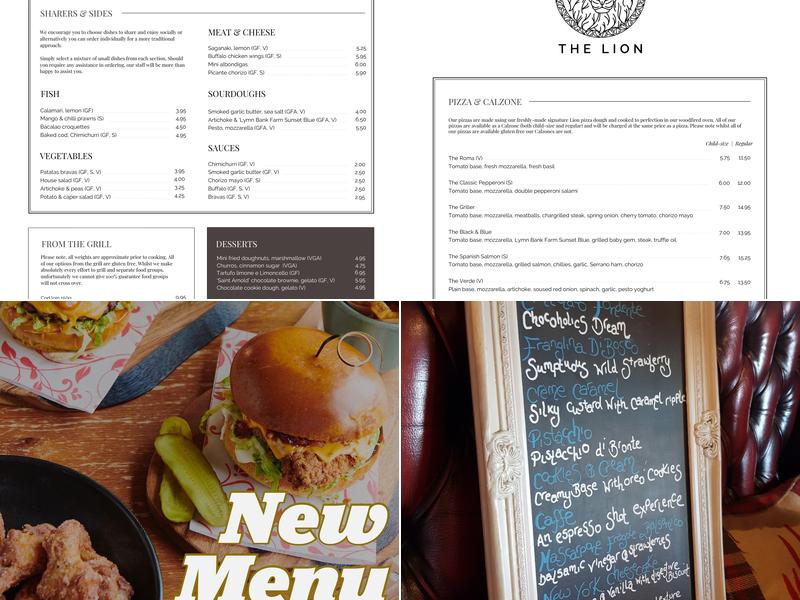 The Lion Menu