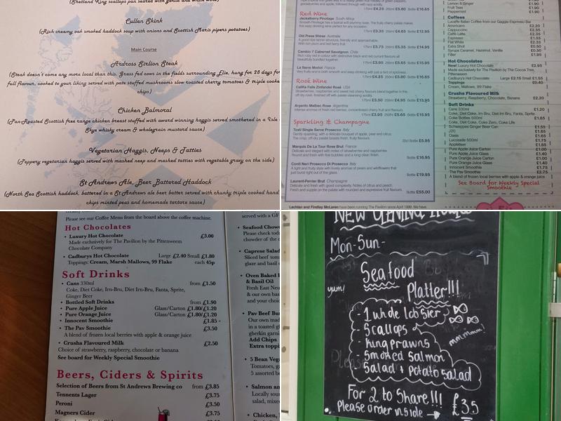 The Pavilion Cafe/Restaurant Menu