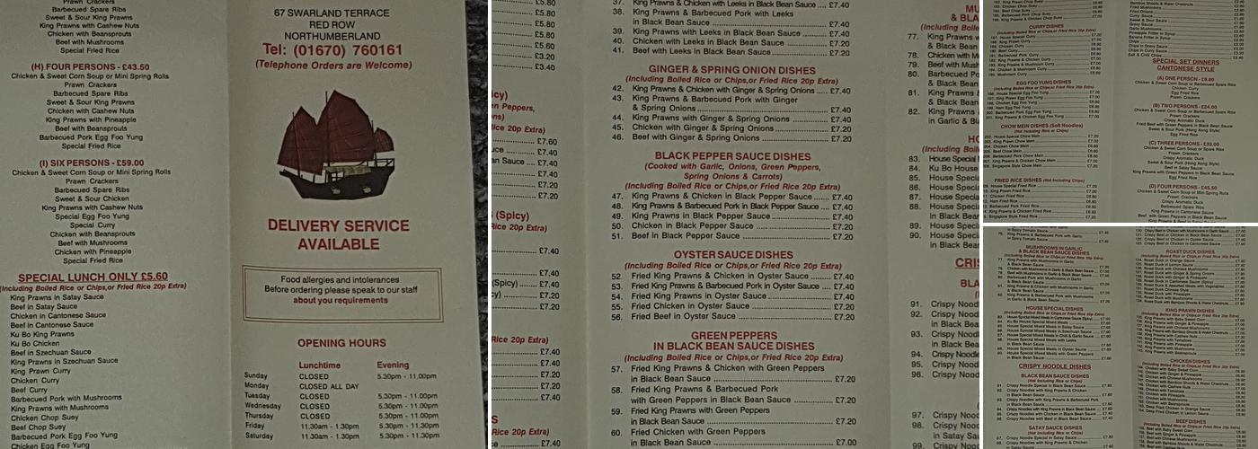 Ocean Star Menu