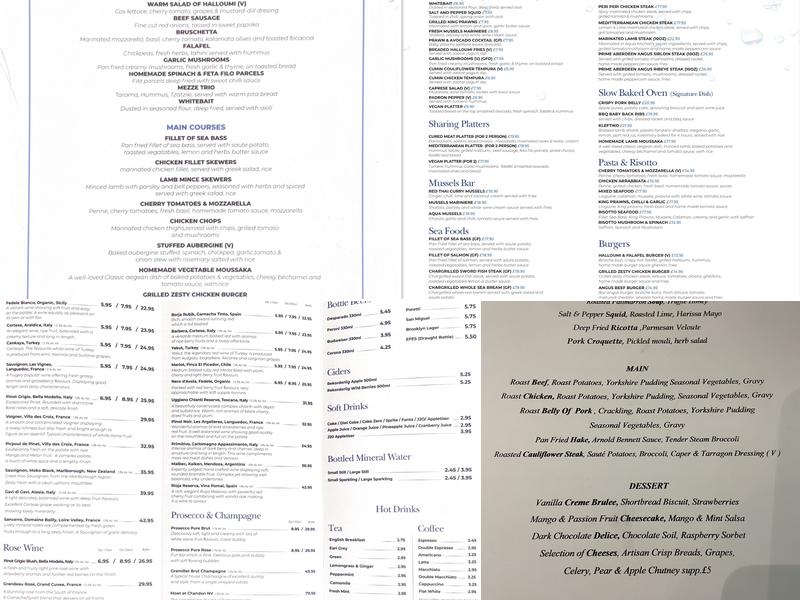 By The Fountain Menu